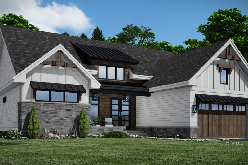 House Blueprint - Exterior - Front Elevation 5 for Farmhouse House Plan #51-1225 - 2 bed, 2 bath
