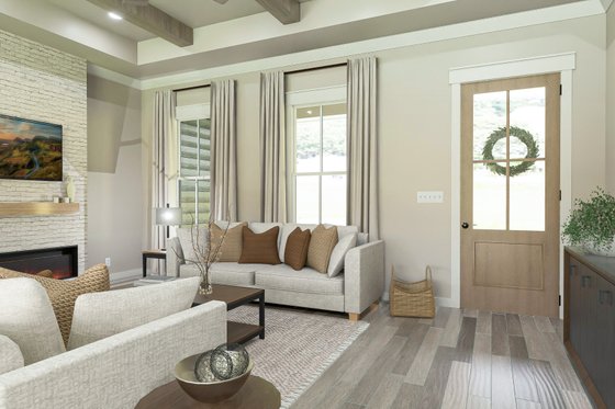Interior - Family Room for Ranch House Plan #406-9669 - 3 bed, 2.5 bath