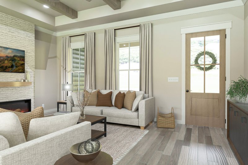House Blueprint - Interior - Family Room for Ranch House Plan #406-9669 - 3 bed, 2.5 bath