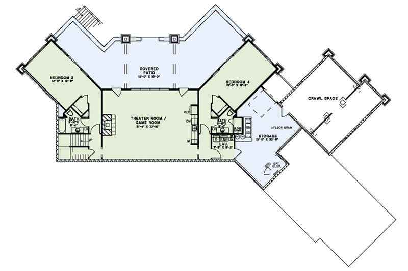 House Blueprint - Floor Plan - Upper Floor for European House Plan #17-2559 - 4 bed, 4.5 bath