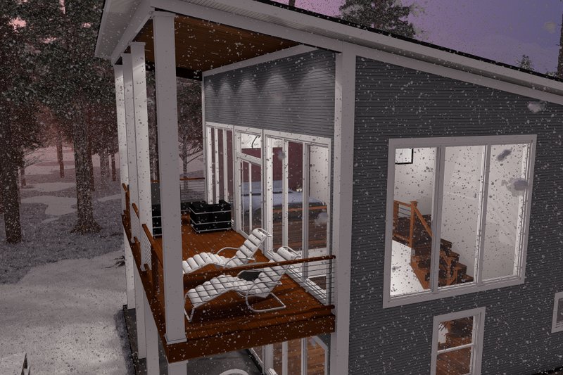 Home Plan - Exterior - Covered Porch for Modern House Plan #513-2249 - 3 bed, 2 bath