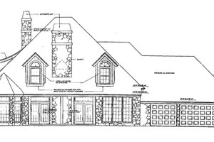 Exterior - Rear Elevation for European House Plan #310-135 - 4 bed, 3 bath