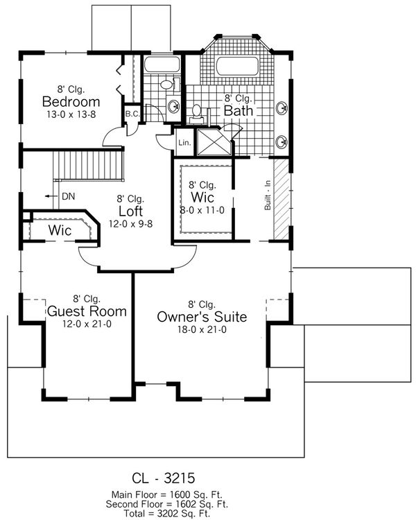 Architectural House Design - Farmhouse Floor Plan - Upper Floor Plan #51-306