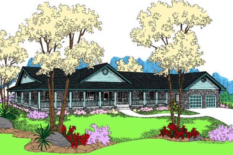 Dream House Plan - Country Exterior - Front Elevation Plan #60-653