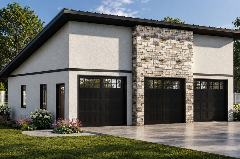 Dream House Plan - Exterior - Front Elevation 2 for Modern House Plan #1064-485, 0 bath