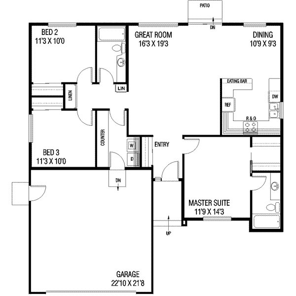 House Plan Design - Traditional Floor Plan - Main Floor Plan #60-523