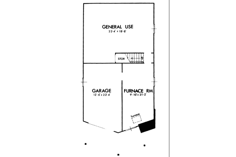 Dream House Plan - Floor Plan - Lower Floor for Bungalow House Plan #320-301 - 3 bed, 2 bath