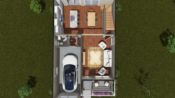 Architectural House Design - Floor Plan - Main Floor 1 for Modern House Plan #513-2463 - 3 bed, 2.5 bath