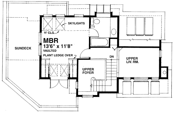 House Blueprint - Contemporary Floor Plan - Upper Floor Plan #118-101