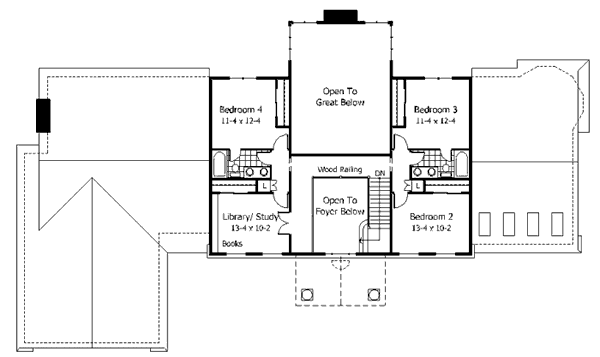 Colonial Floor Plan - Upper Floor Plan #51-181
