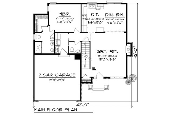 Floor Plan - Main Floor for Traditional House Plan #70-1163 - 4 bed, 2.5 bath