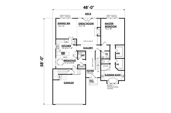 Floor Plan - Main Floor for Traditional House Plan #30-362 - 3 bed, 2.5 bath