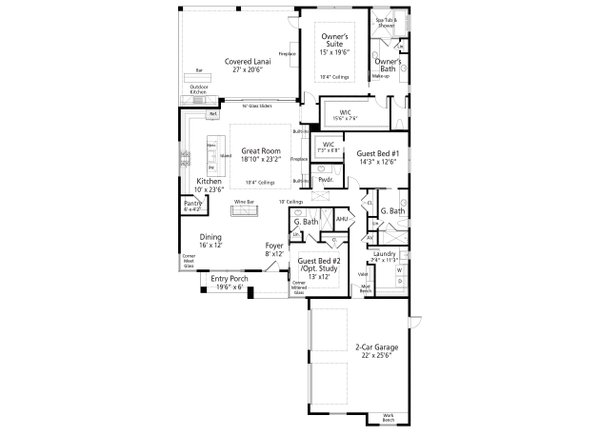 Craftsman Floor Plan - Main Floor Plan #938-132