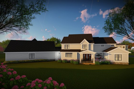Exterior - Rear Elevation for Country House Plan #70-1488 - 5 bed, 4.5 bath