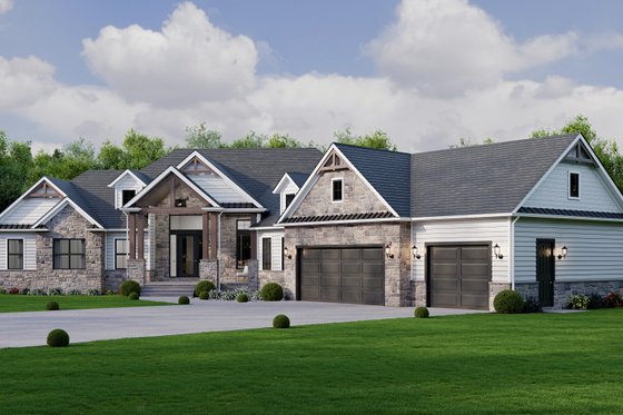 Exterior - Front Elevation 3 for Country House Plan #1089-69 - 3 bed, 2.5 bath