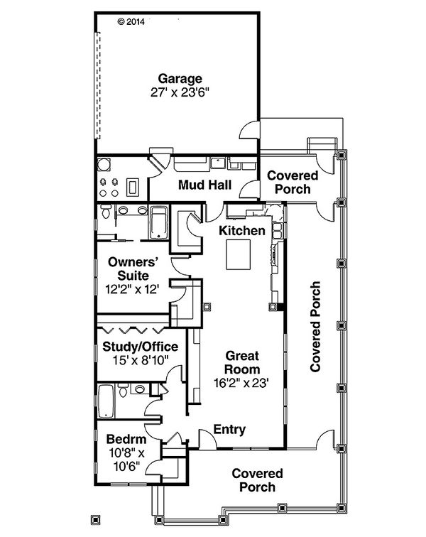 Home Plan - Cottage Floor Plan - Main Floor Plan #124-950