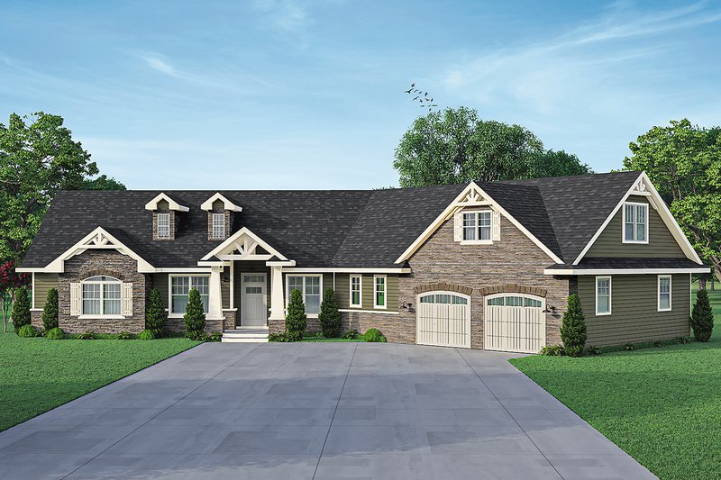 Dream House Plan - Craftsman Exterior - Front Elevation Plan #124-1248