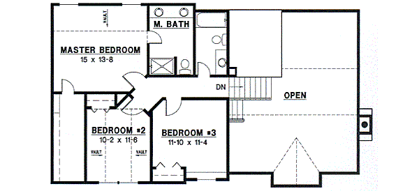 Traditional Floor Plan - Upper Floor Plan #67-644