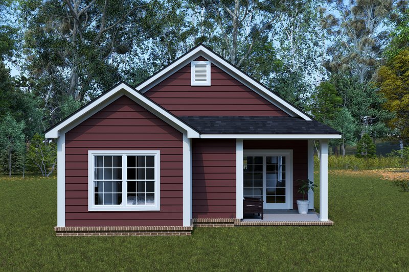 House Blueprint - Exterior - Rear Elevation for Cottage House Plan #513-2316 - 2 bed, 2 bath
