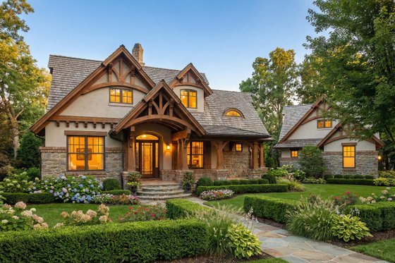 Exterior - Front Elevation for Craftsman House Plan #120-174 - 3 bed, 2 bath