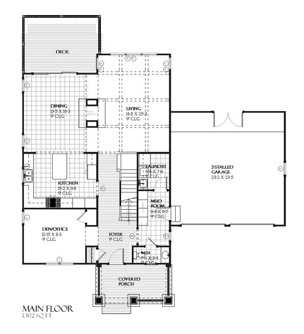 Craftsman Floor Plan - Main Floor Plan #901-55