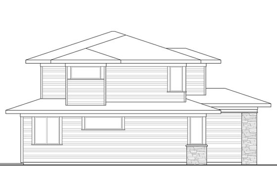 Exterior - Other Elevation 1 for Prairie House Plan #124-969 - 4 bed, 3 bath