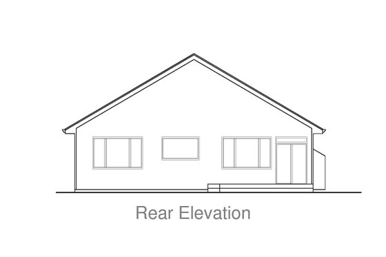 Exterior - Rear Elevation for Craftsman House Plan #53-541 - 3 bed, 2 bath