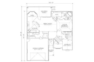 Floor Plan - Main Floor for Country House Plan #5-240 - 5 bed, 3 bath