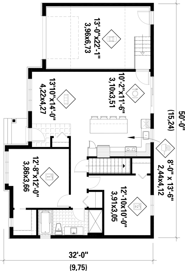House Blueprint - Farmhouse Floor Plan - Main Floor Plan #25-4948