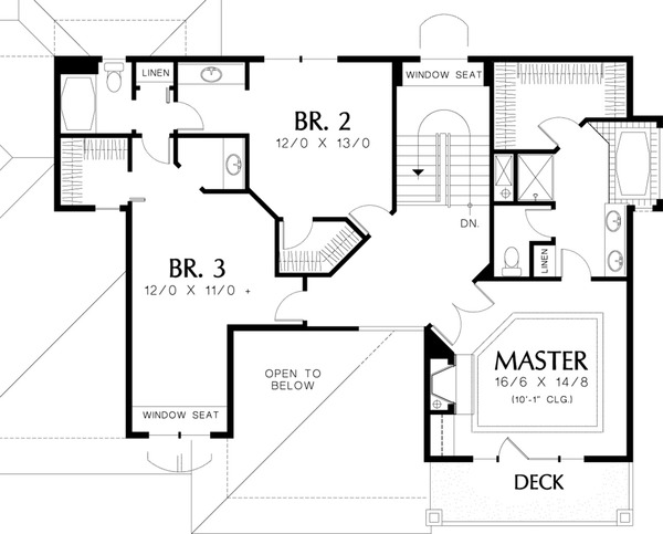 House Plan Design - Mediterranean Floor Plan - Upper Floor Plan #48-232