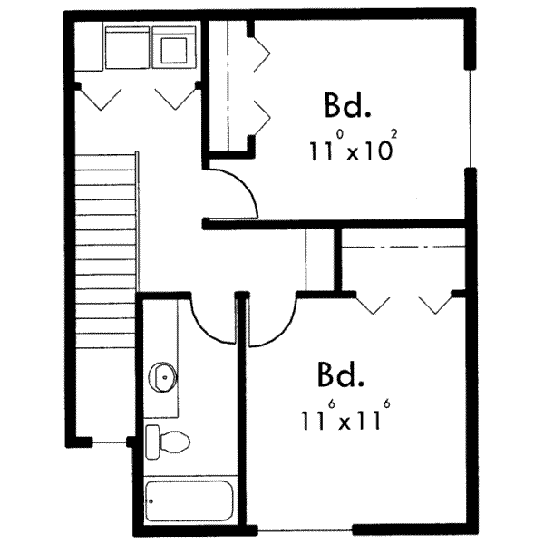 Traditional Floor Plan - Upper Floor Plan #303-371