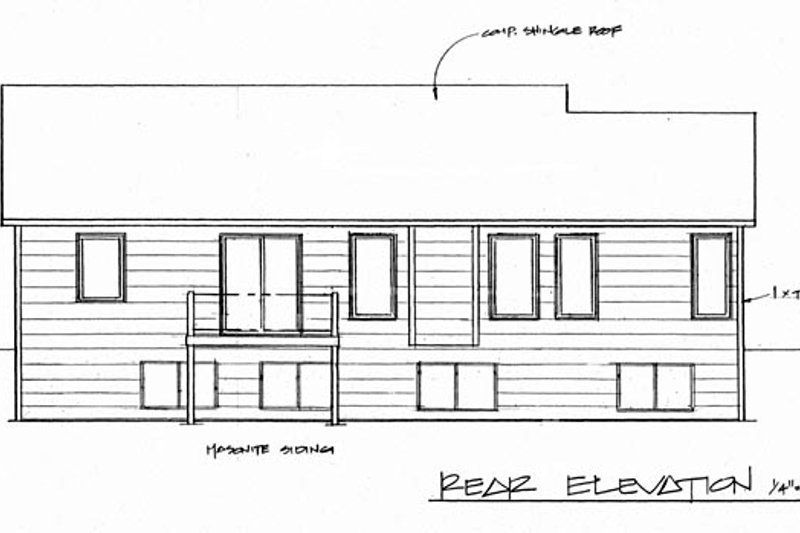 Home Plan - Exterior - Rear Elevation for Craftsman House Plan #58-169 - 2 bed, 2 bath