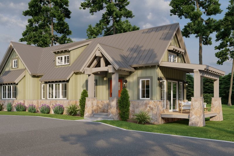 Dream House Plan - Exterior - Front Elevation 3 for Modern House Plan #923-218 - 1 bed, 1.5 bath
