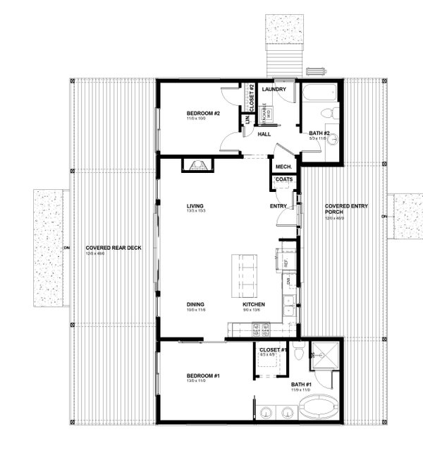 Farmhouse Floor Plan - Main Floor Plan #895-165