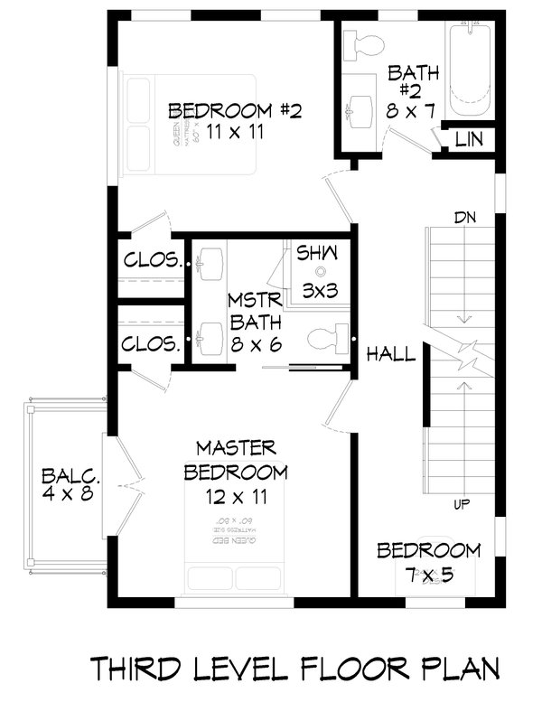 House Blueprint - Contemporary Floor Plan - Upper Floor Plan #932-1357