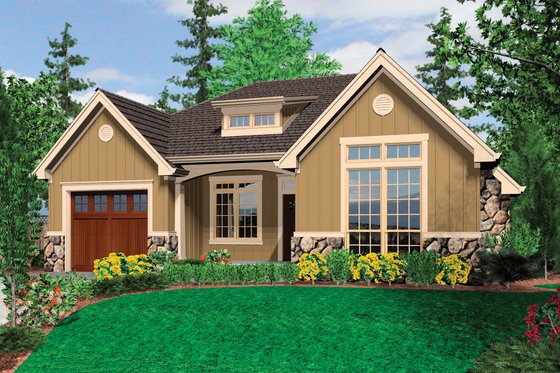 Cottage style home, front elevation