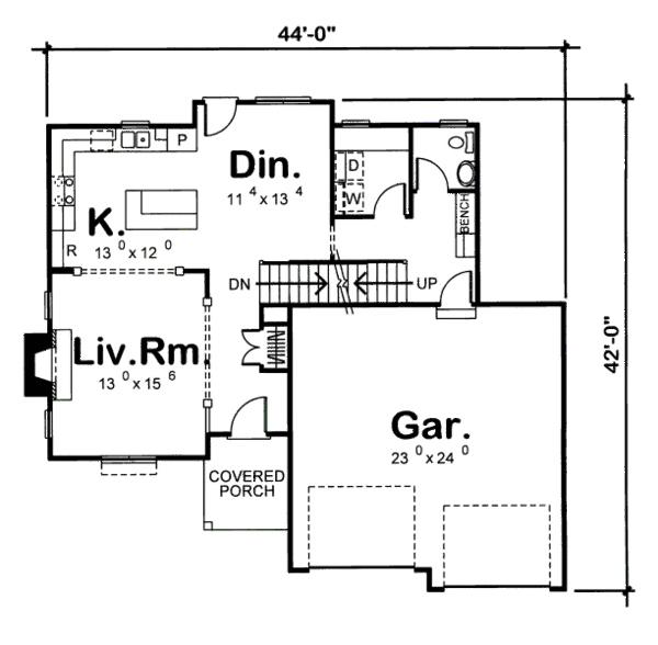 House Plan Design - Traditional Floor Plan - Main Floor Plan #455-180
