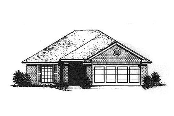 Exterior - Front Elevation for Traditional House Plan #310-884 - 3 bed, 2 bath
