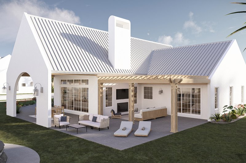 House Blueprint - Exterior - Rear Elevation 2 for Beach House Plan #455-751 - 3 bed, 2.5 bath