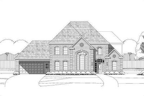Exterior - Front Elevation for European House Plan #411-761 - 4 bed, 3.5 bath