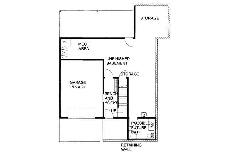 Home Plan - Floor Plan - Lower Floor for Traditional House Plan #117-725 - 2 bed, 1.5 bath