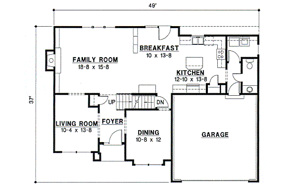 Traditional Floor Plan - Main Floor Plan #67-518