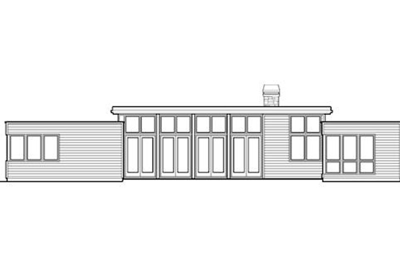 House Blueprint - Exterior - Rear Elevation 1 for Modern House Plan #48-477 - 3 bed, 2.5 bath