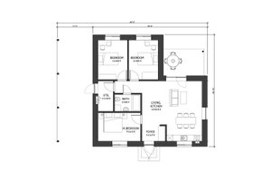 Floor Plan - Main Floor for Modern House Plan #538-17 - 3 bed, 1 bath