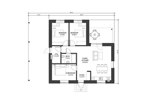 Modern Floor Plan - Main Floor Plan #538-17