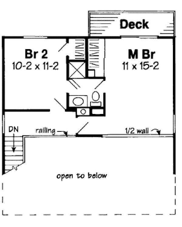 Contemporary Floor Plan - Upper Floor Plan #312-602