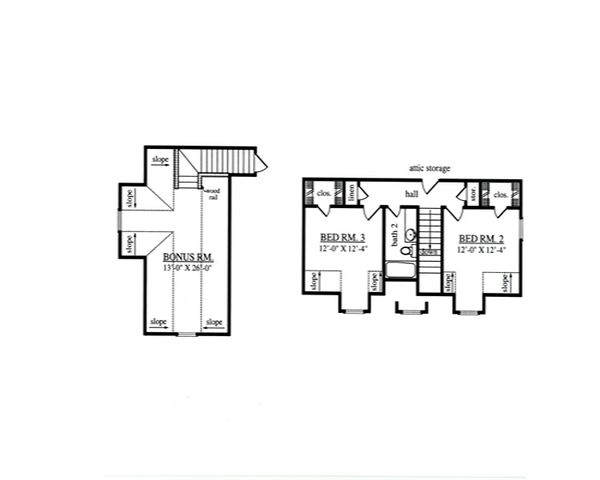 Architectural House Design - Country Floor Plan - Upper Floor Plan #42-369