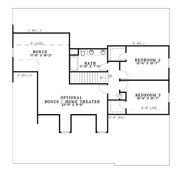 Country Floor Plan - Upper Floor Plan #17-2120