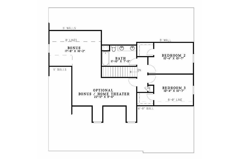 Dream House Plan - Floor Plan - Upper Floor for Country House Plan #17-2120 - 3 bed, 2.5 bath