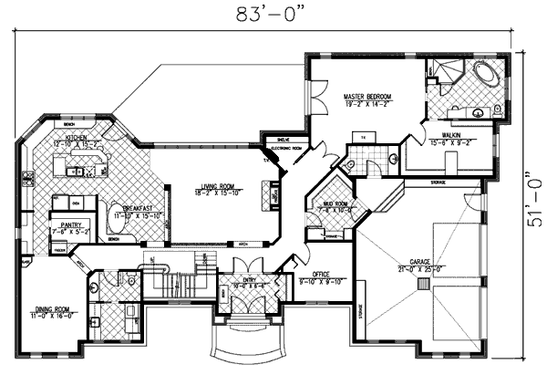European Floor Plan - Main Floor Plan #138-251